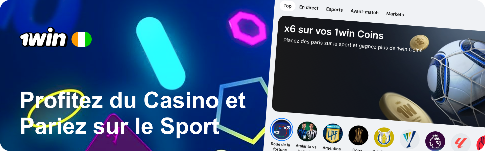 Profitez du Casino et Pariez sur le Sport avec 1Win CĂ´te d'Ivoire